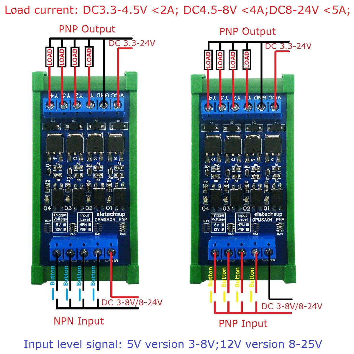 DC 3.3-24V 4CH 5A NPN/PNP Digi - Esp8266 review and price