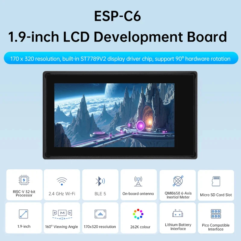 ESP32-C6 1.9-Inch LCD Screen D - Esp32 C6 review and price