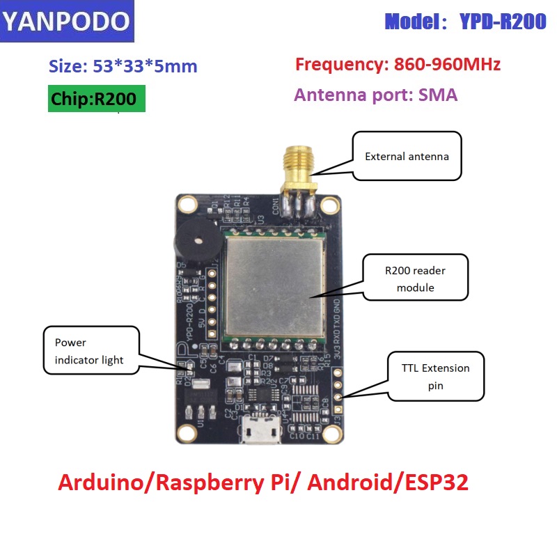 R200 Chip UHF RFID Reader Modu - Esp32 Uart Module review and price