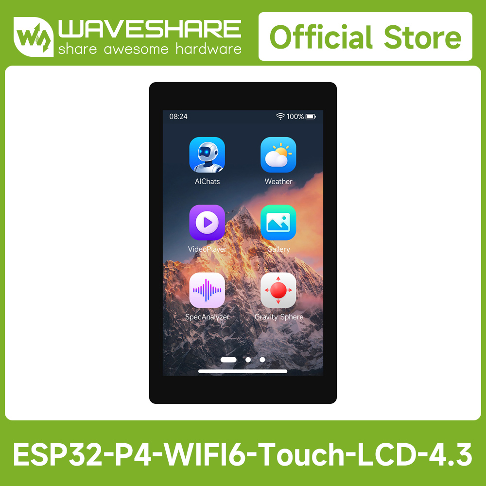 Waveshare ESP32-P4-WIFI6 4.3in - Esp32 P4 review and price